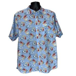 Tommy Bahama The Kois of Summer Men's Button‎ Up Koi Fish Tropical Camp Shirt XL